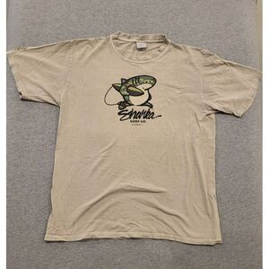 Sharka Surf Co x Kona Coffee Coffee Dyed Shark Surfboard T-Shirt Men Size L. VTG